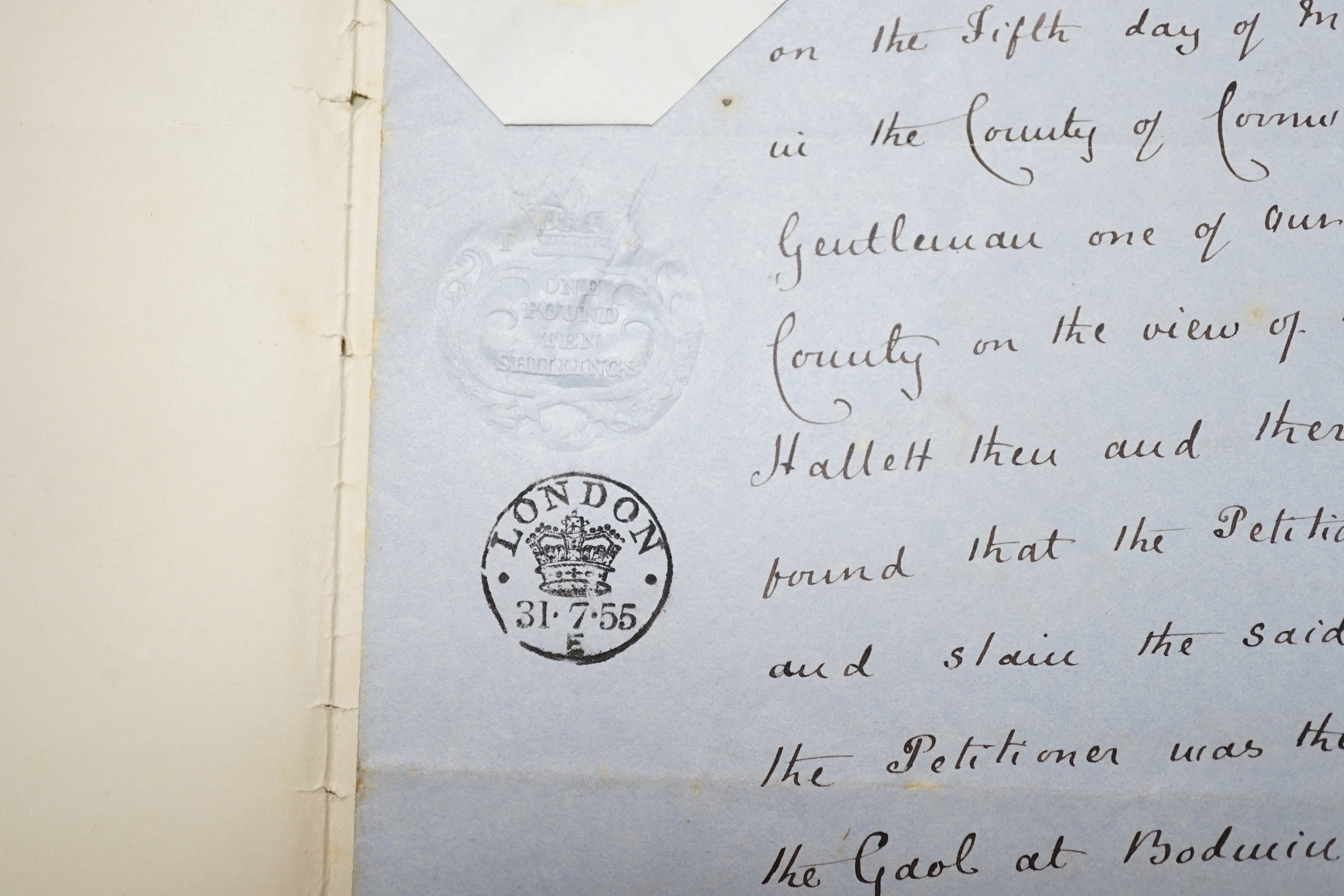 A handwritten licence to plead to Frederick William Slade, dated 31 July 1855, countersigned by Queen Victoria
